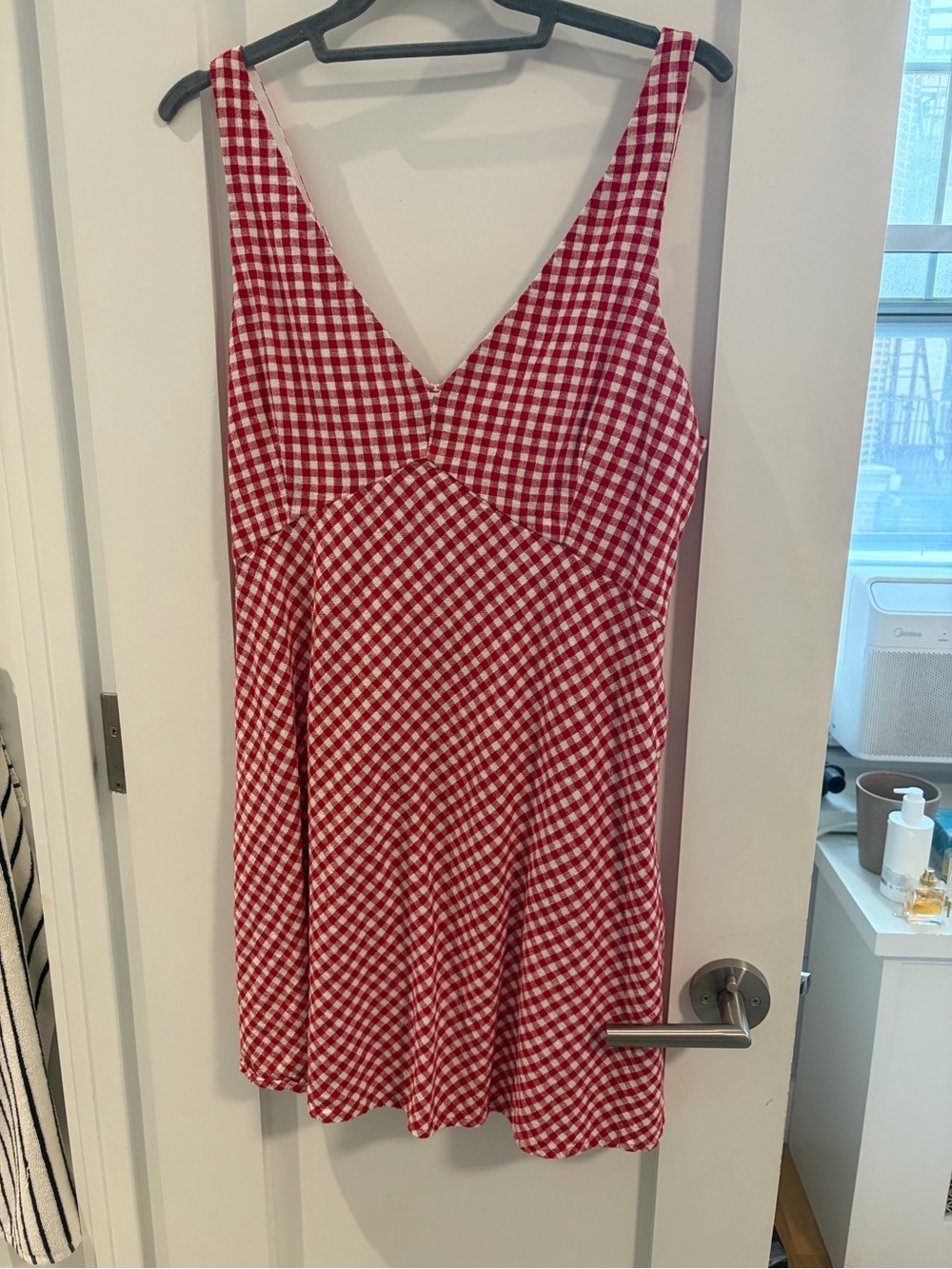 Abercrombie & Fitch Red Gingham V-Neck Sundress, size XL